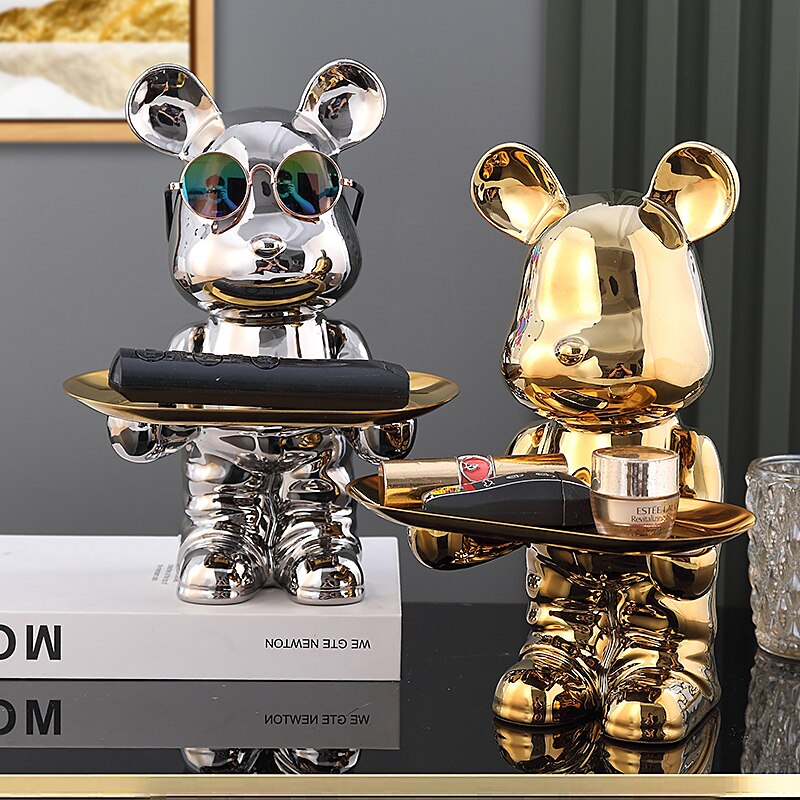 Escultura Porta-chaves Urso descolado - design moderno