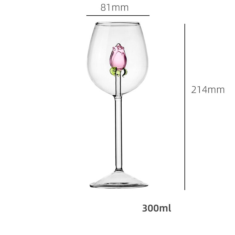 Taças Rosa de vidro - Individual ou Jogo 2pcs