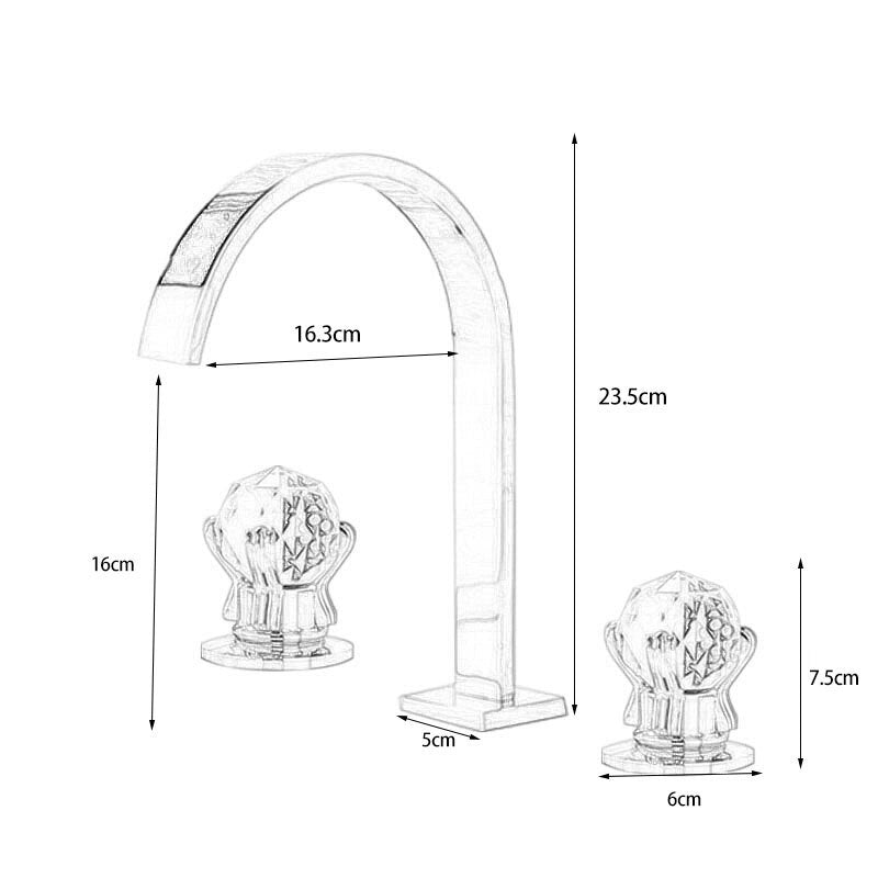 Torneira Eros com misturador em cristal - 03 Cores