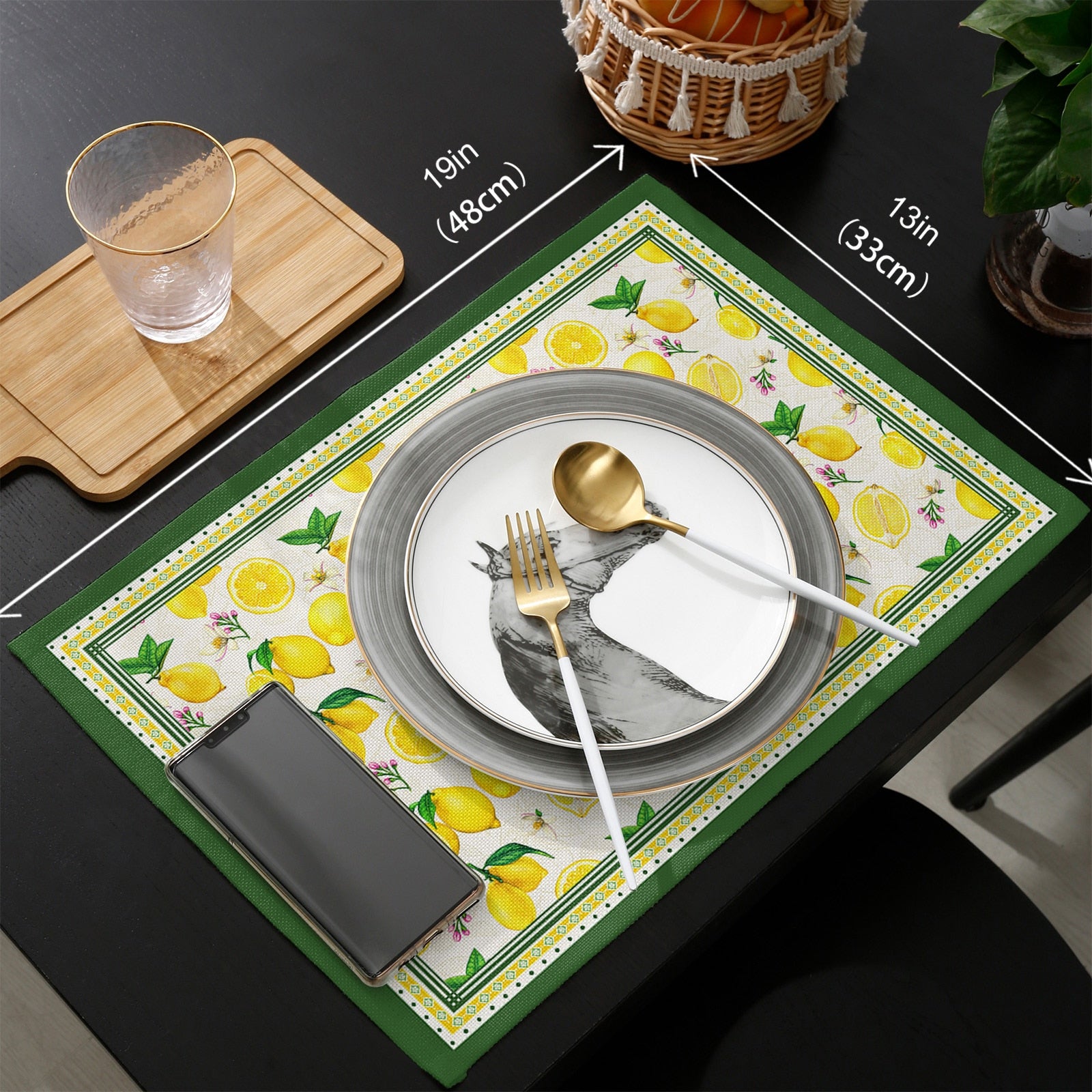 Jogo Americano limão siciliano - Jogo 4 ou 6pcs