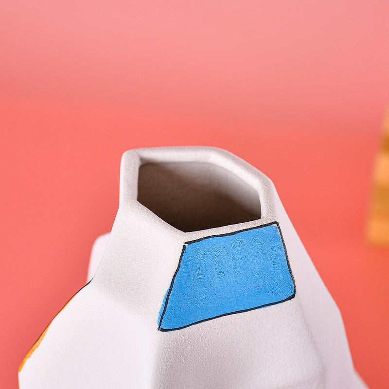 Vasos em cerâmica Art pop - design moderno pintados a mão