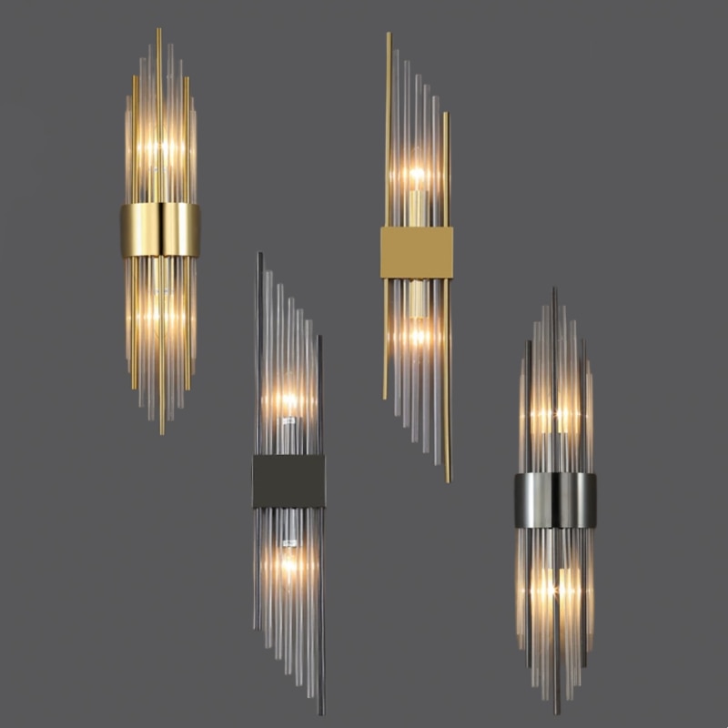 Arandelas Sparta - metal e vidro