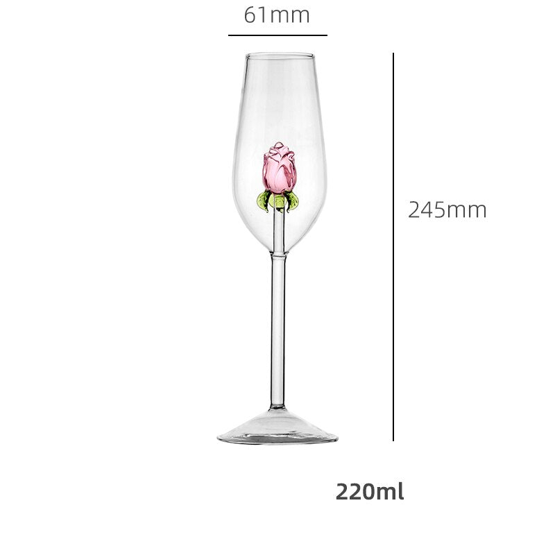 Taças Rosa de vidro - Individual ou Jogo 2pcs