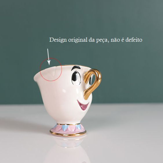 Jogo A Bela e a Fera - Bule/Xícaras/Açucareiro