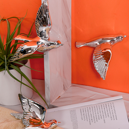 Esculturas de parede Bird Cromados