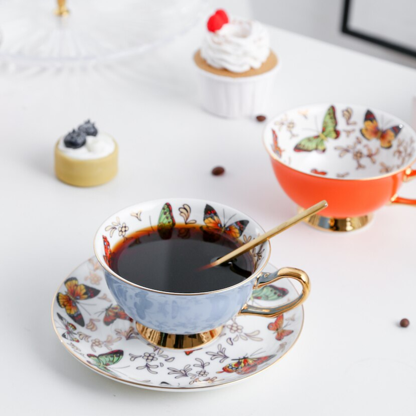 Xícaras Borboletas - 05 Cores