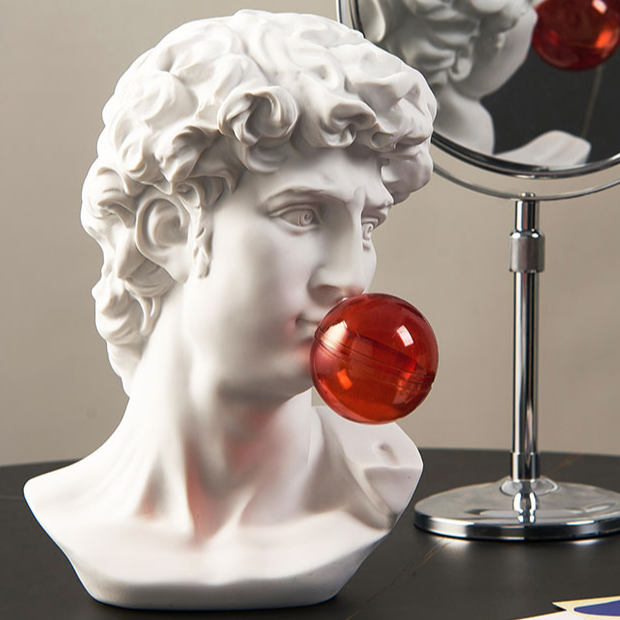 Esculturas Gregas Bubble Red - Design Contemporâneo