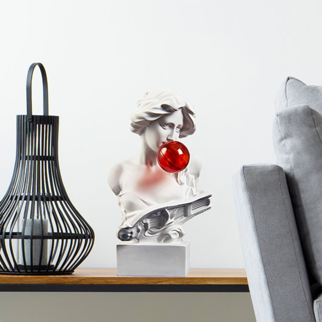Esculturas Gregas Bubble Red - Design Contemporâneo