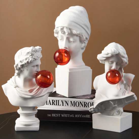 Esculturas Gregas Bubble Red - Design Contemporâneo