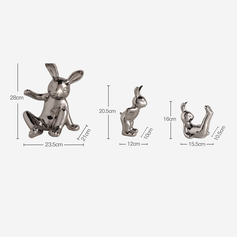 Porta Vinho & Porta Taça Bunny - em cerâmica cromada