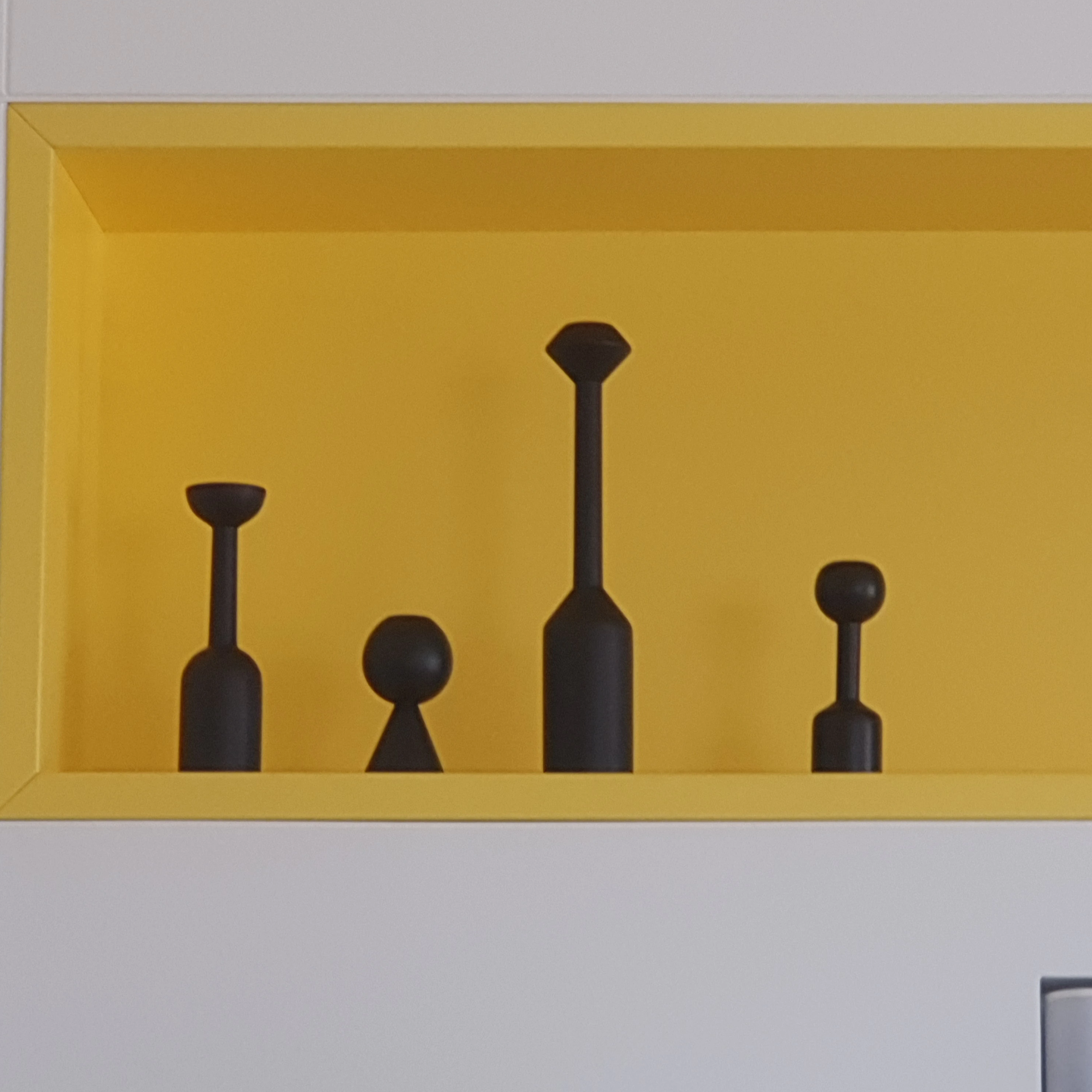 Castiçais geométricos em madeira - Jogo 5pcs