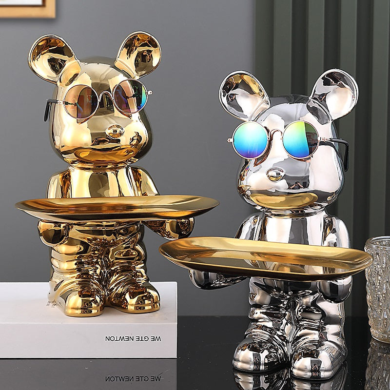 Escultura Porta-chaves Urso descolado - design moderno