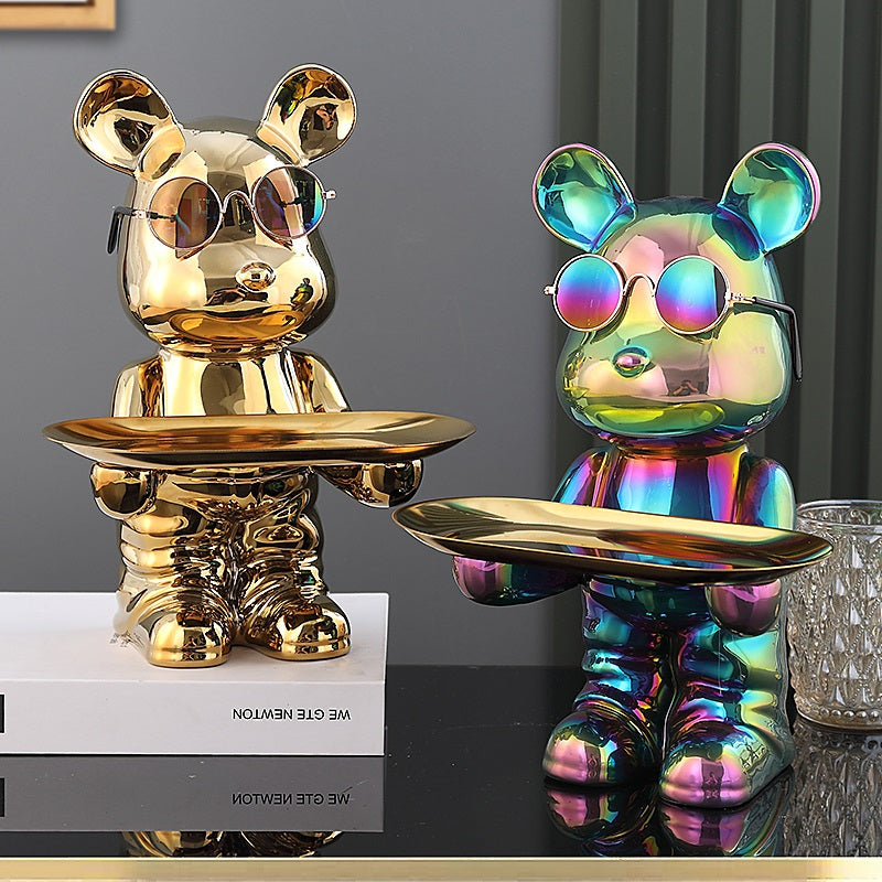 Escultura Porta-chaves Urso descolado - design moderno