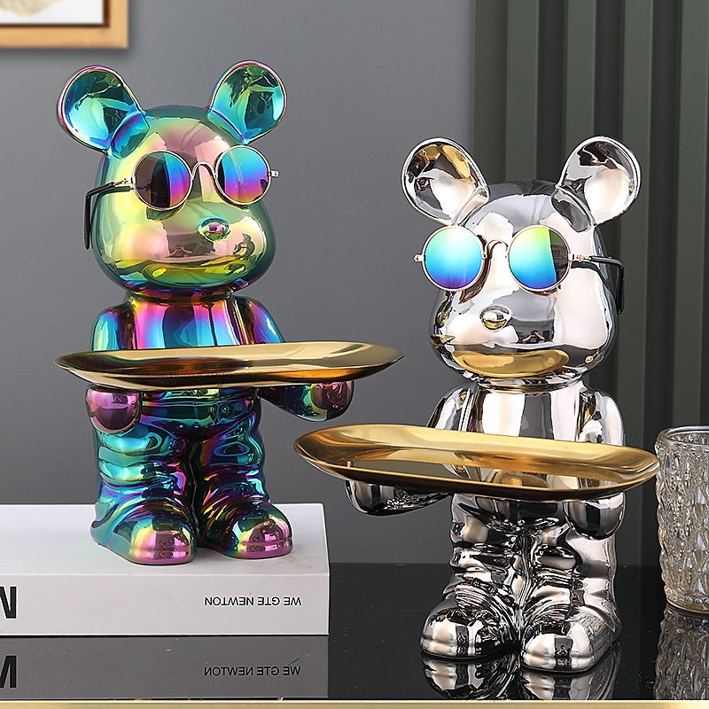 Escultura Porta-chaves Urso descolado - design moderno