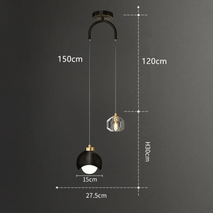 Pendente duplo Equilibrium - Metal & Cristal