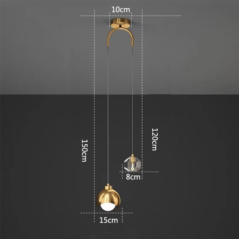 Pendente duplo Equilibrium - Metal & Cristal