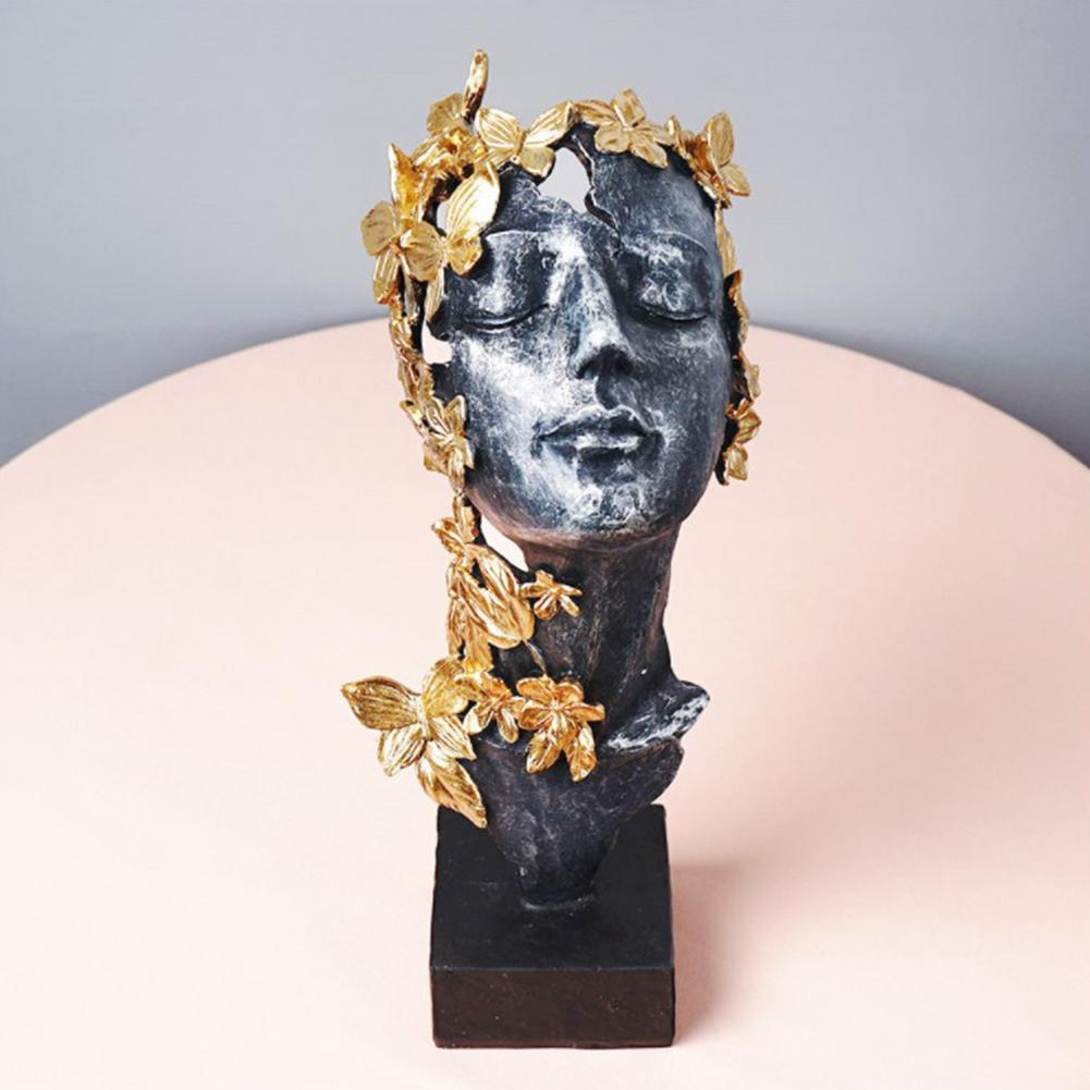 Esculturas decorativas Fantasy - Rosto com flores