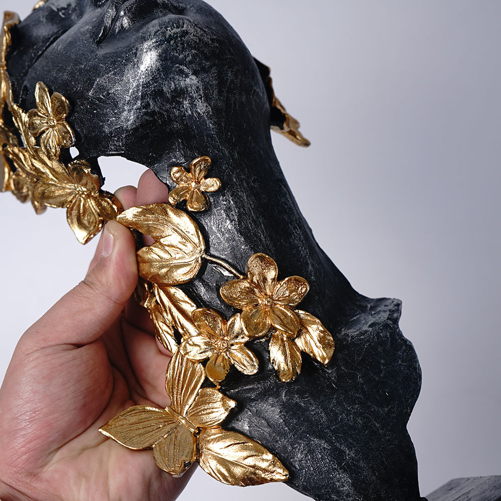 Esculturas decorativas Fantasy - Rosto com flores