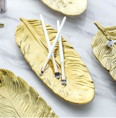 Bandeja Folha em Cerâmica - 03 cores / 02 tamanhos