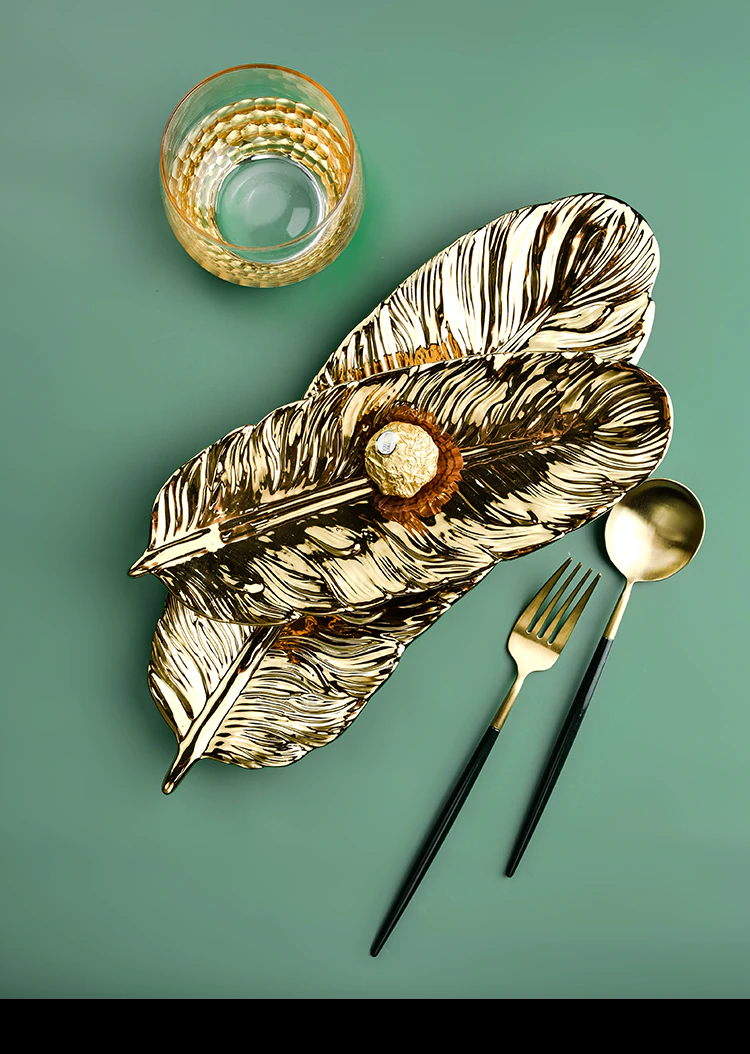 Bandeja Folha em Cerâmica - 03 cores / 02 tamanhos