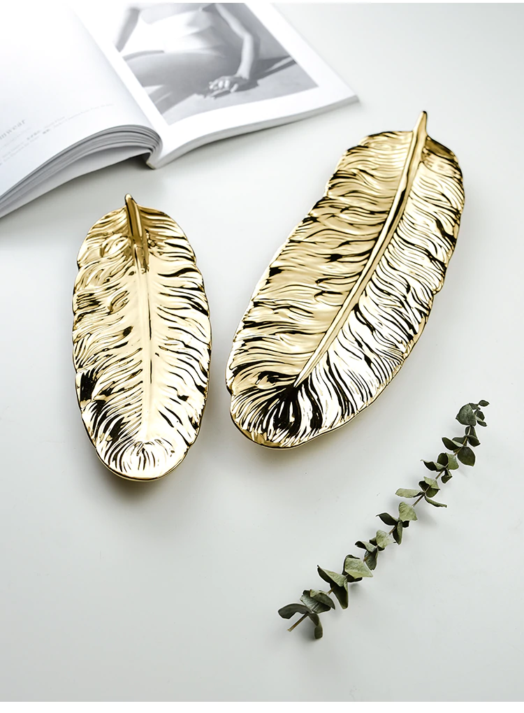 Bandeja Folha em Cerâmica - 03 cores / 02 tamanhos