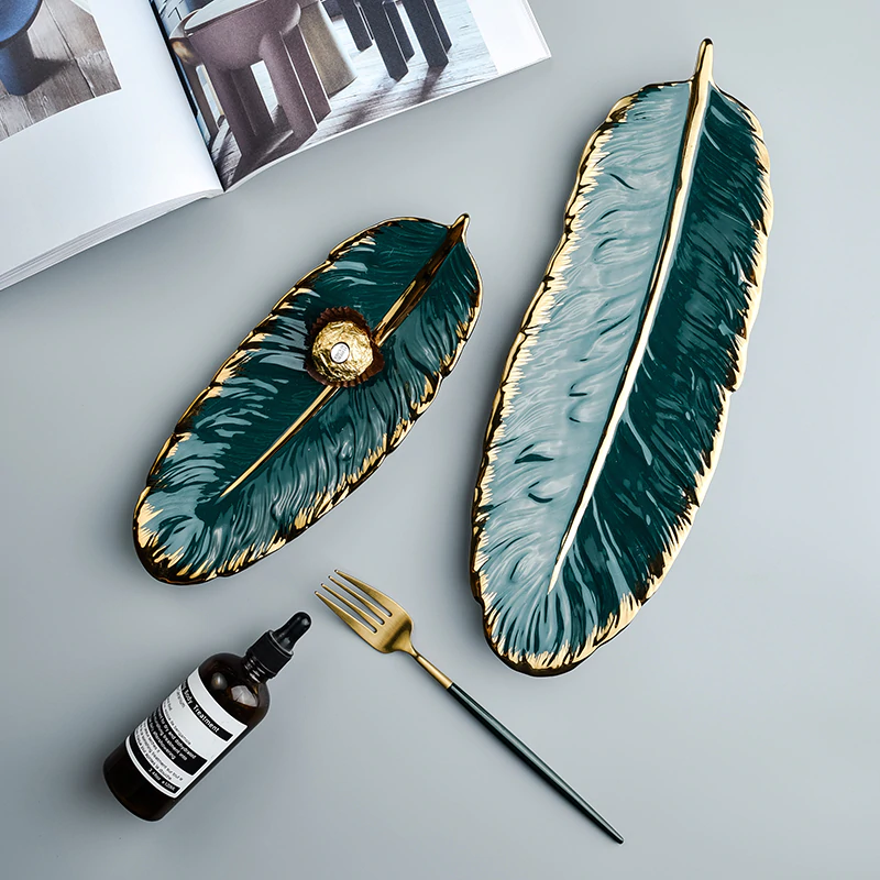 Bandeja Folha em Cerâmica - 03 cores / 02 tamanhos