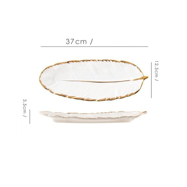 Bandeja Folha em Cerâmica - 03 cores / 02 tamanhos