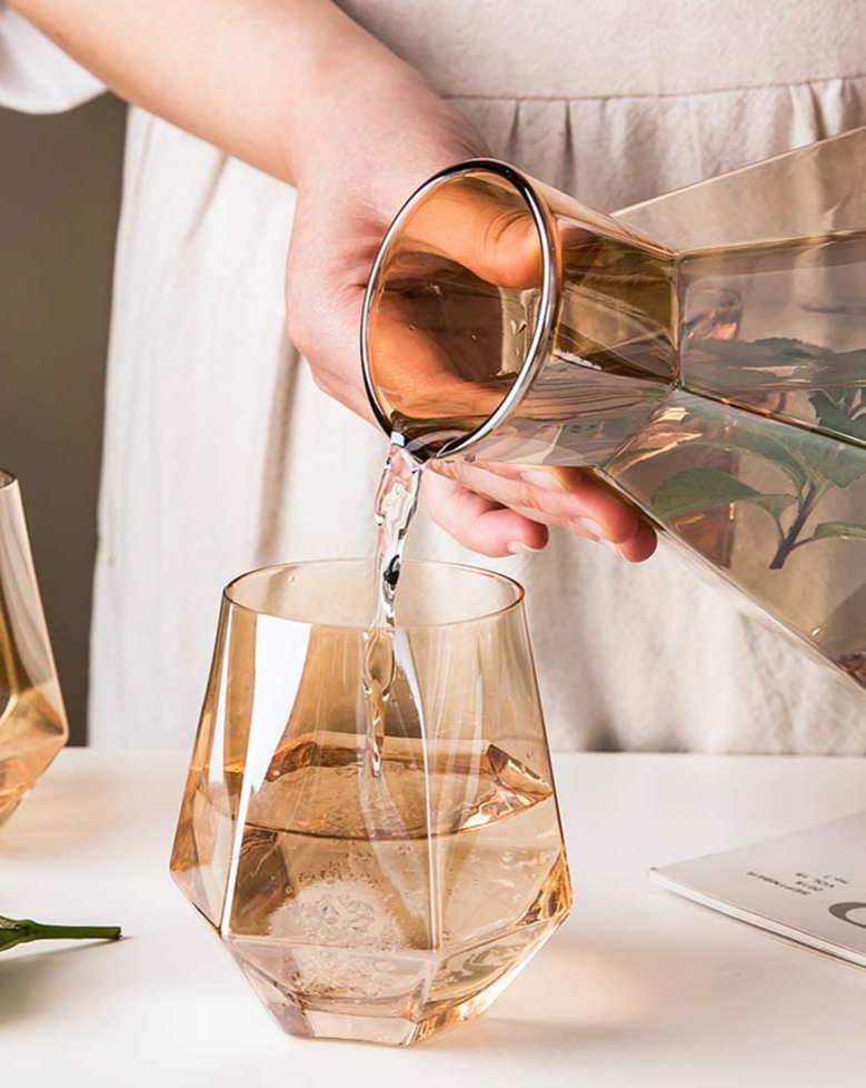 Jarra & Copos Geometry - Individual ou Jogo 3/5pcs