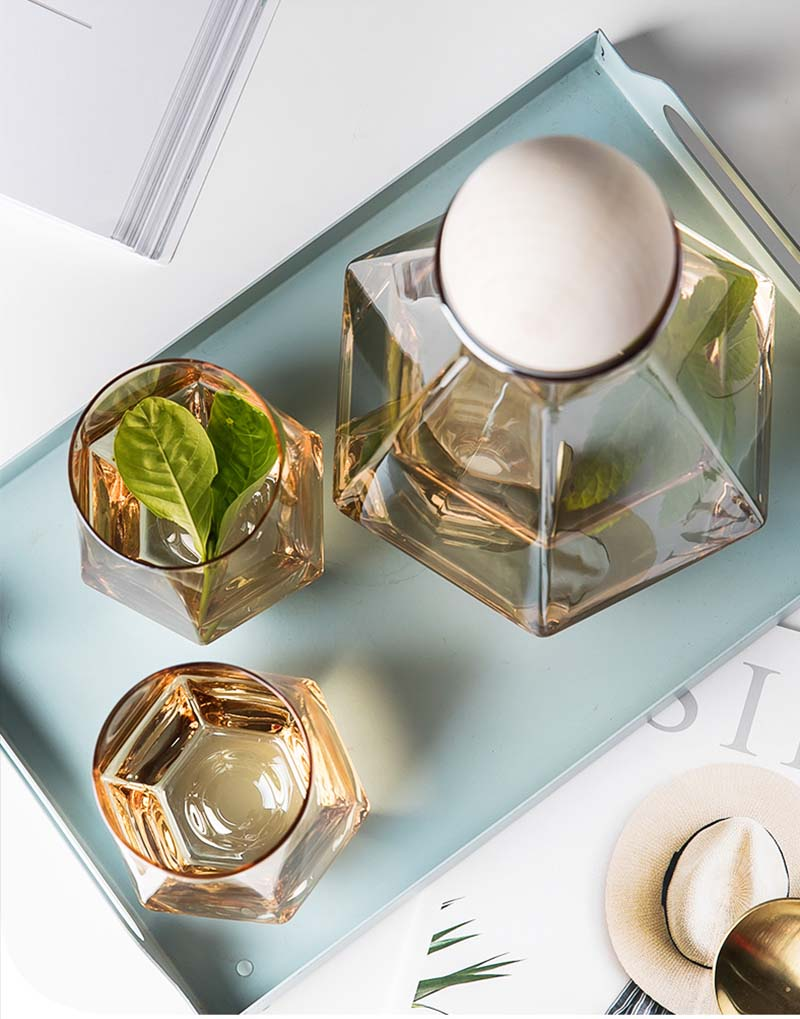 Jarra & Copos Geometry - Individual ou Jogo 3/5pcs