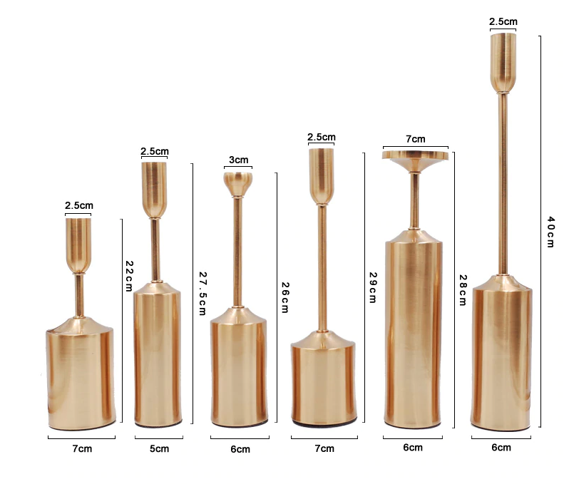 Castiçais Italy - Jogo 03pcs