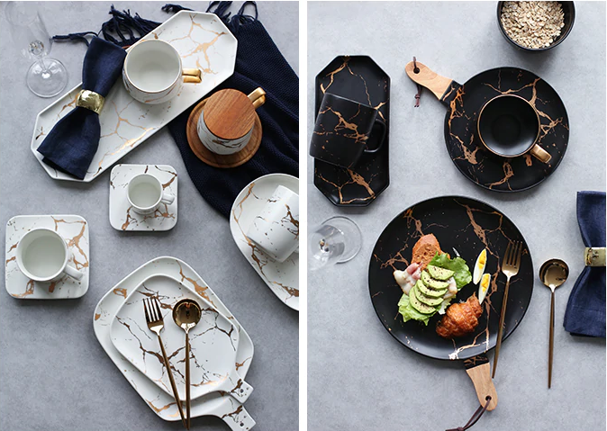 Tábua para Queijos e Petisco PURE - Cerâmica Marble & 3 Opções de Modelos