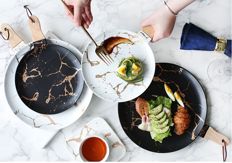 Tábua para Queijos e Petisco PURE - Cerâmica Marble & 3 Opções de Modelos