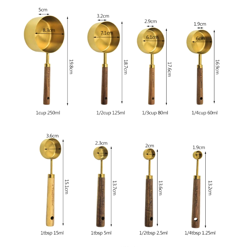 Jogo Medidores Gold - 4pcs