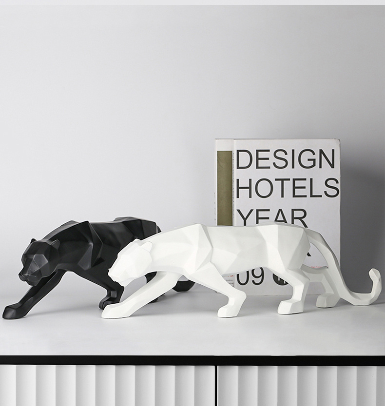 Escultura decorativa Leopardo - *em resina