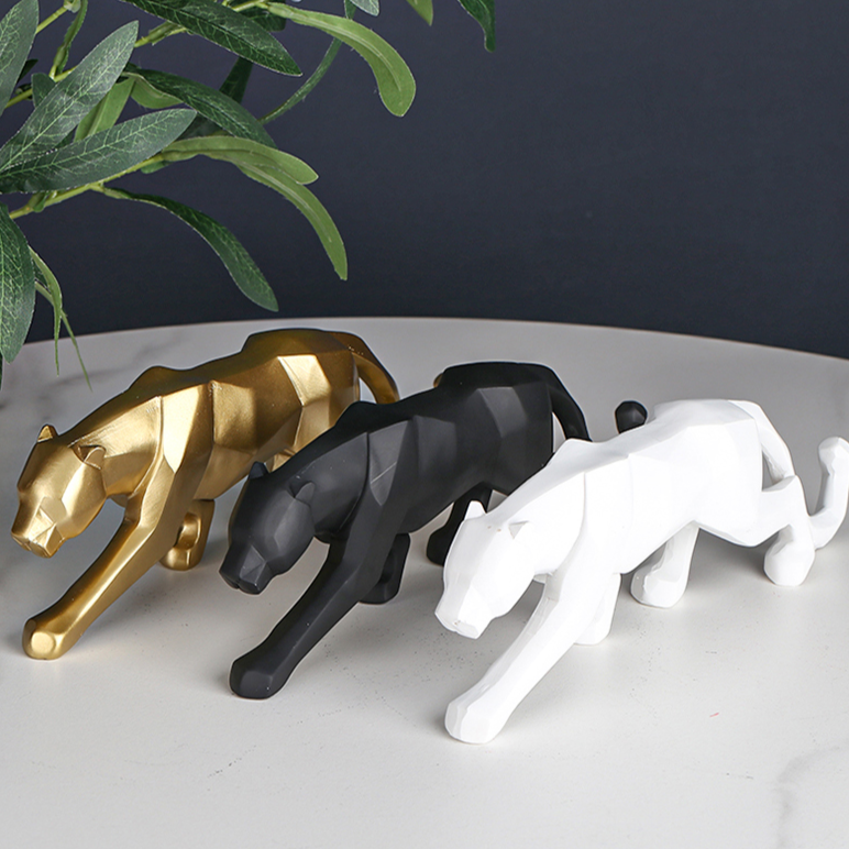 Escultura decorativa Leopardo - *em resina
