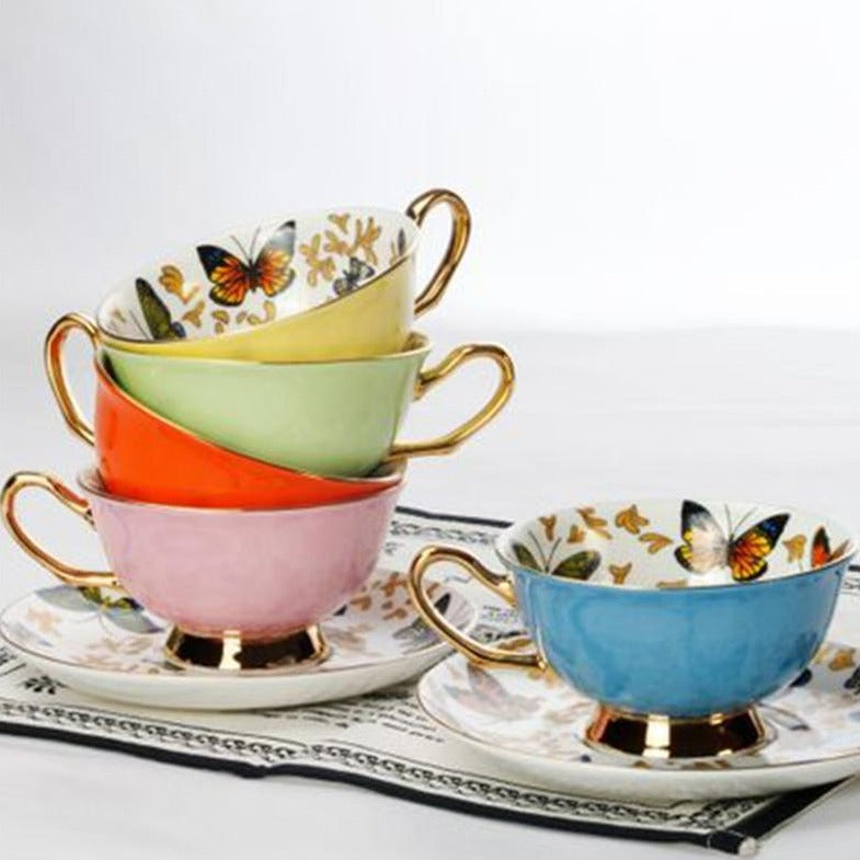 Xícaras Borboletas - 05 Cores