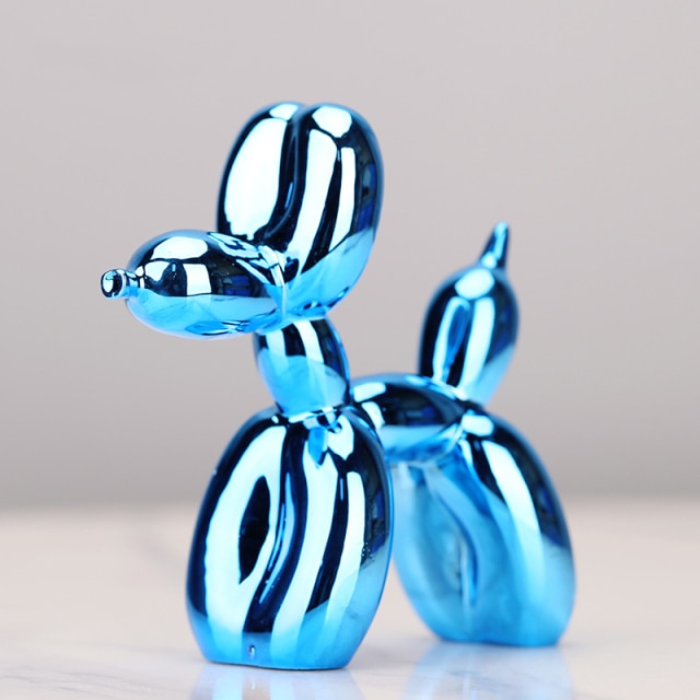 Escultura decorativa Puppy - resina galvanizada
