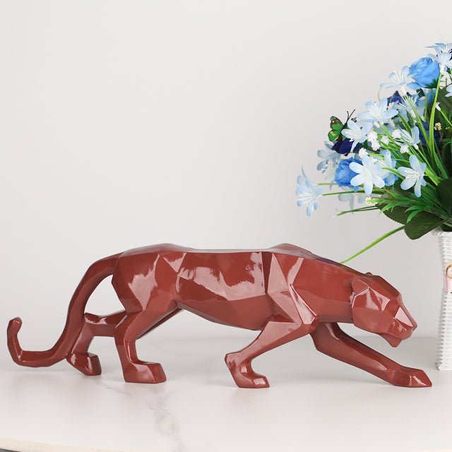 Escultura decorativa Leopardo - *em resina