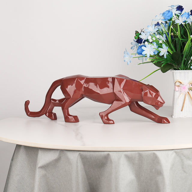 Escultura decorativa Leopardo - *em resina