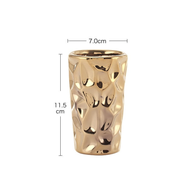 Acessórios em cerâmica martelada Gold - Jogo 4pcs