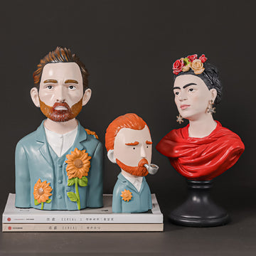 Bustos Van Gogh & Frida - Em Resina