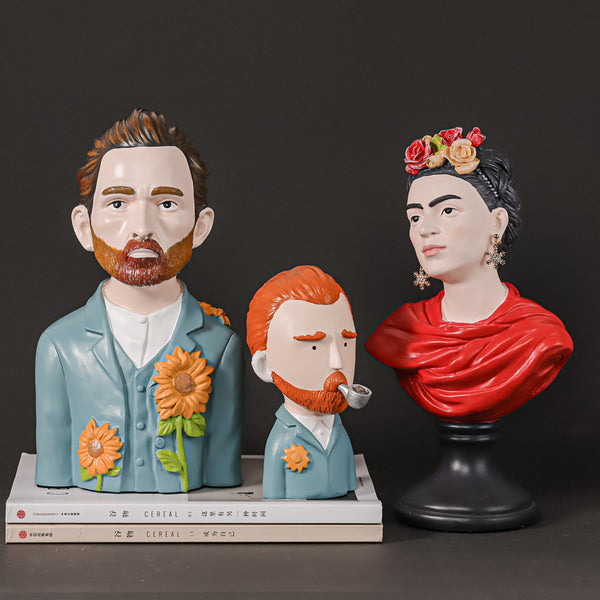 Bustos Van Gogh & Frida - Em Resina