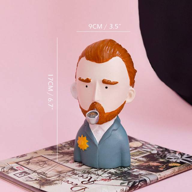 Bustos Van Gogh & Frida - Em Resina