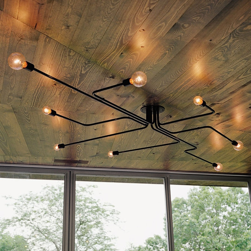 Lustre industrial moderno Arms - 03 Tamanhos