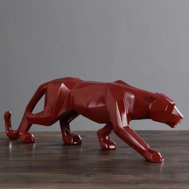 Escultura decorativa Leopardo - *em resina