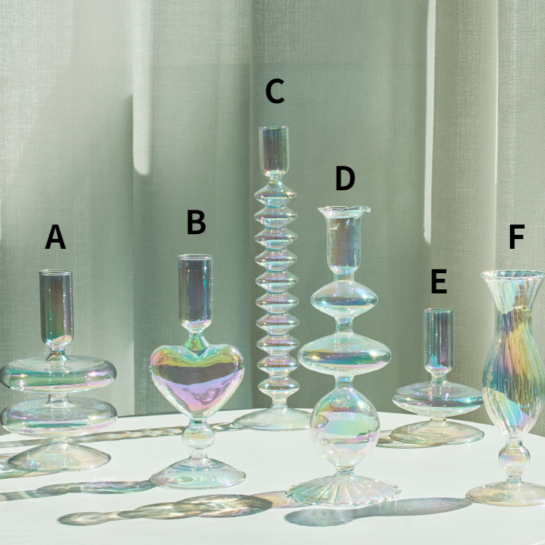 Castiçais em vidro Rainbow - 08 Modelos