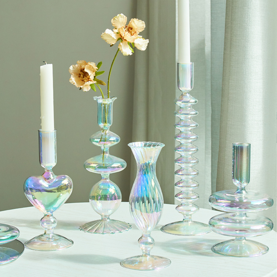 Castiçais em vidro Rainbow - 08 Modelos
