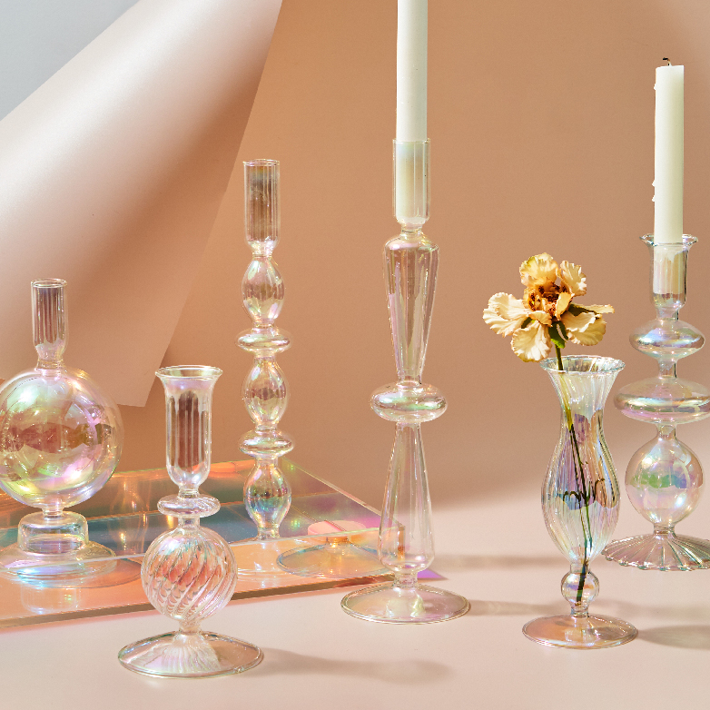 Castiçais em vidro Rainbow - 08 Modelos