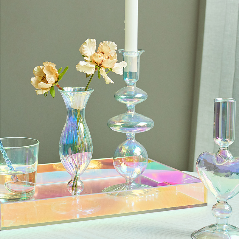 Castiçais em vidro Rainbow - 08 Modelos