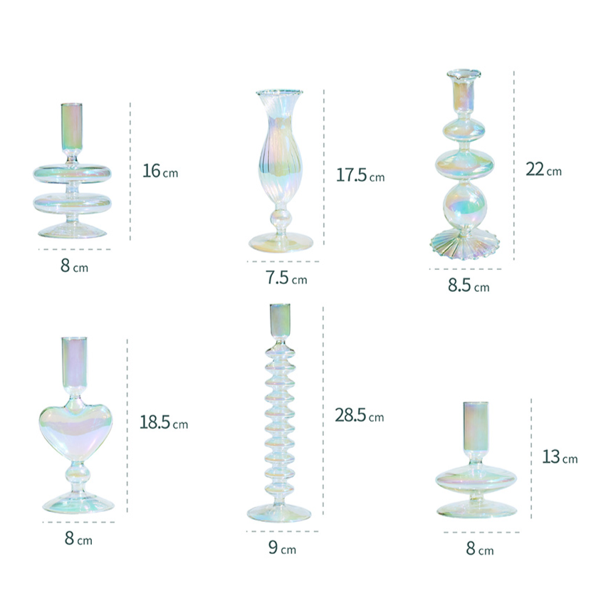 Castiçais em vidro Rainbow - 08 Modelos